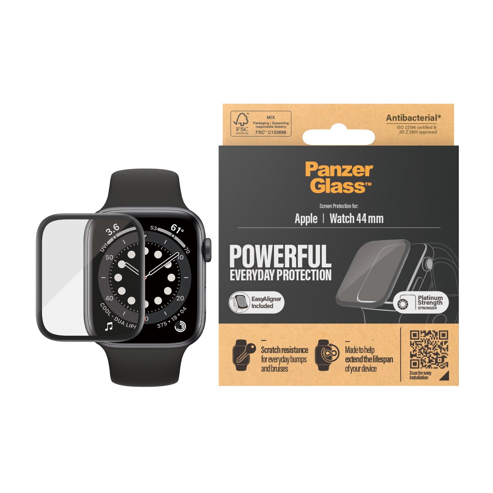 PanzerGlass® Apple Watch Series 4 | 5 | 6 | SE 44mm | Displayschutz Glass